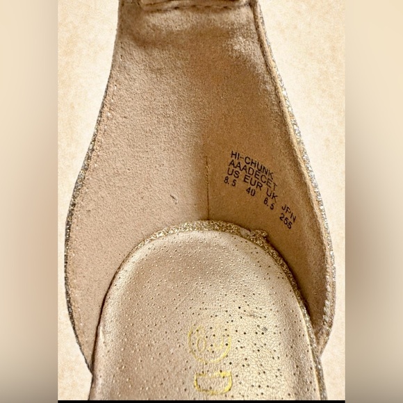 Dream Pairs Gold Glitter Hi-Chunk Block Heel Sandals - 8.5 - Picture 8 of 10